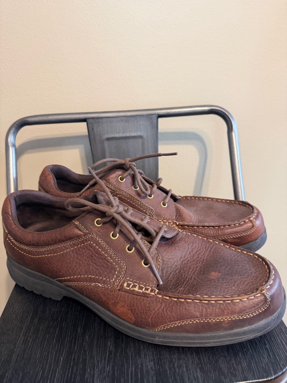Rockport Brown Leather Comfort Moc Toe Oxfords Mens 13